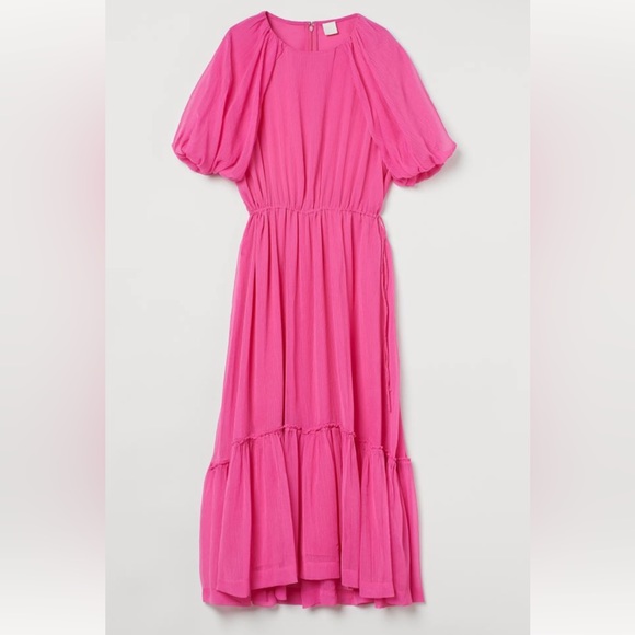 H&M Dresses & Skirts - H&M Chiffon Cerise Maxi Dress Long Dress Sz M